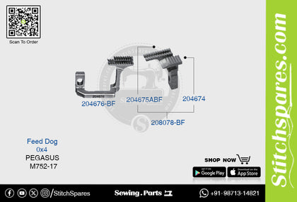STRONGH 204676-BF Feed Dog PEGASUS M752-17 (0×4) Sewing Machine Spare Part