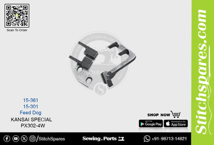 Strong-H 15-361 Feed Dog Kansai Special Px-302-4w Sewing Machine Spare Part