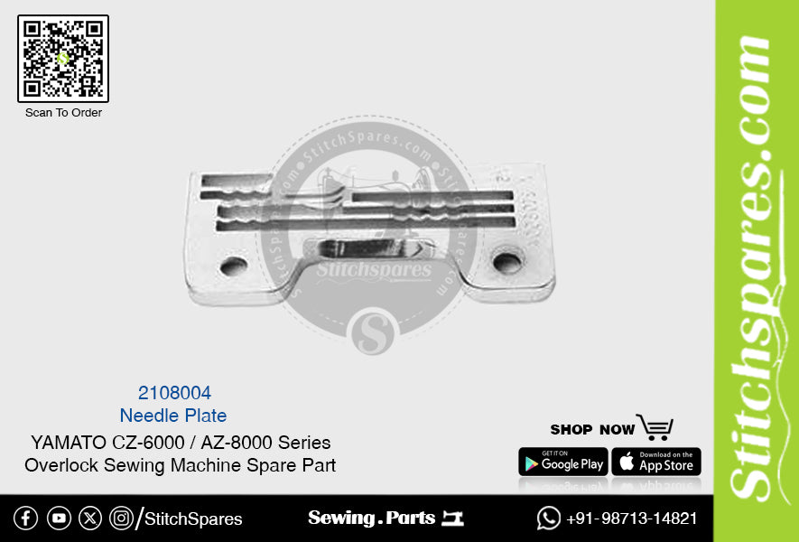 2108004 Placa de aguja YAMATO CZ-6000 Serie AZ-8000 Repuesto para máquina de coser Overlock