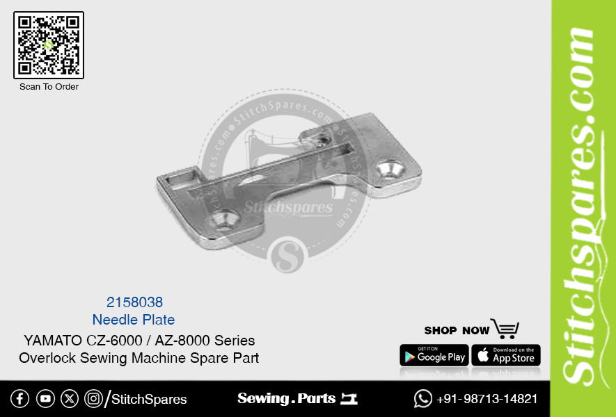 2158038 Placa de aguja YAMATO CZ-6000 Serie AZ-8000 Repuesto para máquina de coser Overlock