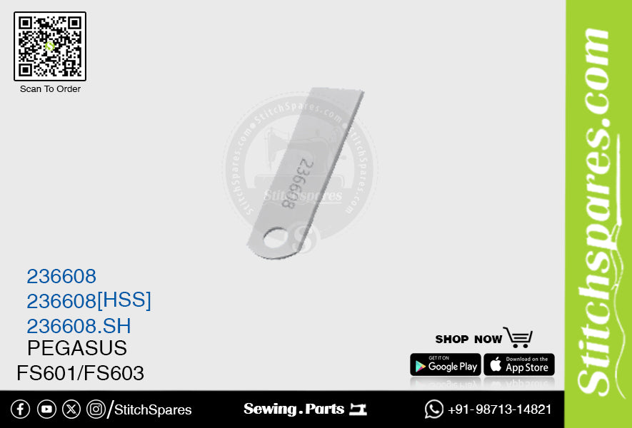 # STRONG H 236608 / 236608 5A / 236608 SH Messer (Klinge) für Pegasus FS601 / FS603 Nähmaschine Ersatzteil