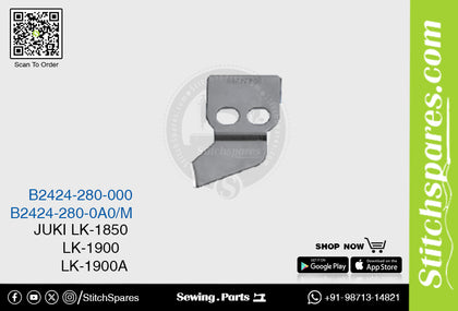 B2424280000 / B2424-280-000 FIXING KNIFE JUKI LK-1900B Computerized Bartacking Machine Spare Parts