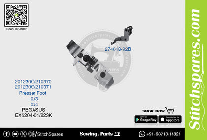 STRONG H 274018 92B 201230C 210370 Presser Foot PEGASUS EX5204 01 223K (0×3) Sewing Machine Spare Part
