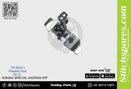 Strong-H 57-3210-1 Presser Foot Kansai Special Uk2004s-20f (0×1.5) Sewing Machine Spare Part
