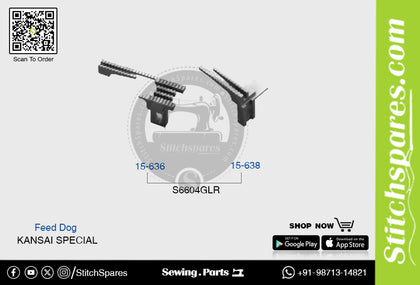 Strong-H 15-636 / 15-638 Feed Dog Kansai Special S6604GLR Industrial Sewing Machine Spare Part