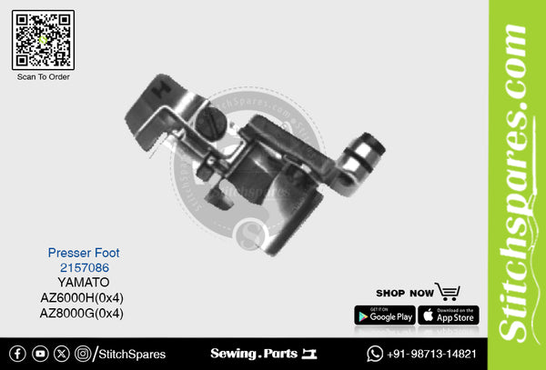 Strong-H 2157086 Presser Foot Yamato AZ6000H (0×4mm) Industrial
