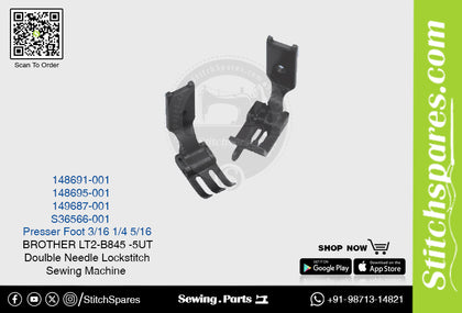 Strong-H 149687-001 5/16 Presser Foot Brother LT2-B845 -5-UT Double Needle Lockstitch Sewing Machine Spare Part