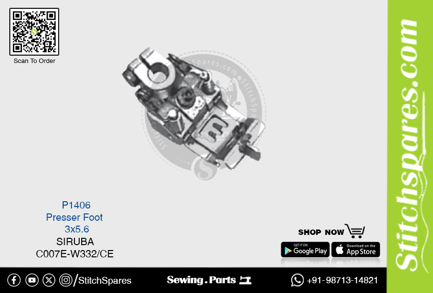 P1406 Nähfuß Siruba C007e-W332-Ce (3×5.6) Nähmaschinen-Ersatzteil