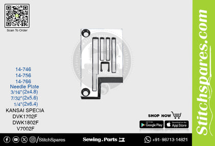 STRONG-H 14-756 NEEDLE PLATE KANSAI SPECIAL DWK-1802F-7-32 (2×5.6) SEWING MACHINE SPARE PART