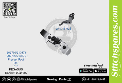 STRONG H 274018 92B 202799 210372 Presser Foot PEGASUS EX5203 22 233K (0×6) Sewing Machine Spare Part