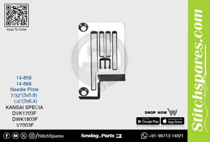 STRONG-H 14-866 NEEDLE PLATE KANSAI SPECIAL DWK-1803F-1-4 (3×6.4) SEWING MACHINE SPARE PART