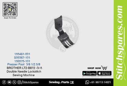 Strong-H 159575-101 5/8 Presser Foot Brother LT2-B872 -3/-5 Double Needle Lockstitch Sewing Machine Spare Part