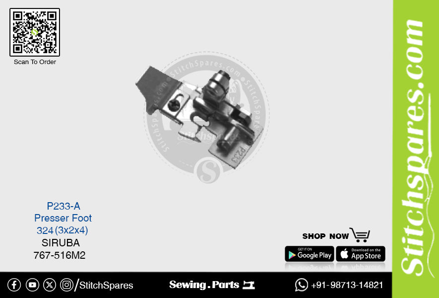 P233-A Nähfuß Siruba 767-516m2-324 (3×2×4) Nähmaschine Ersatzteil