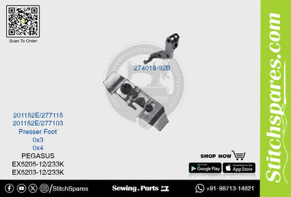 STRONG H 274018 92B 201152E 277115 Presser Foot PEGASUS EX5205 12 233K (0×3) Sewing Machine Spare Part