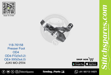 Strong-H 118-76158 Presser Foot Juki Mo-2504-Oe4-300 (0×4.0) Sewing Machine Spare Part