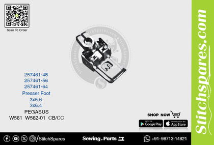 STRONG H 257461-56 Presser Foot PEGASUS W561 W562-01 CB-CC (3×5.6) Sewing Machine Spare Part