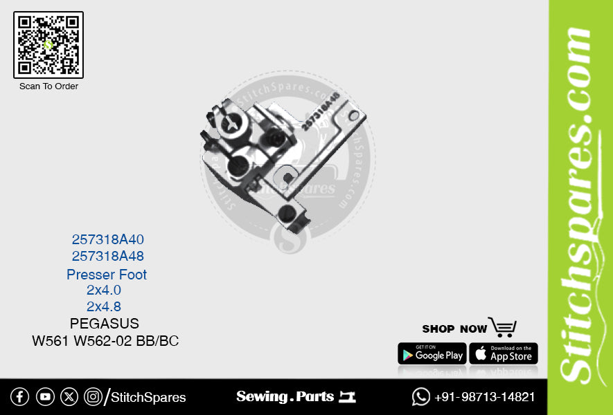 STRONG H 257318A48 Prensatelas PEGASUS W561 W562-02 BB-BC (2×4.8) Pieza de repuesto para máquina de coser