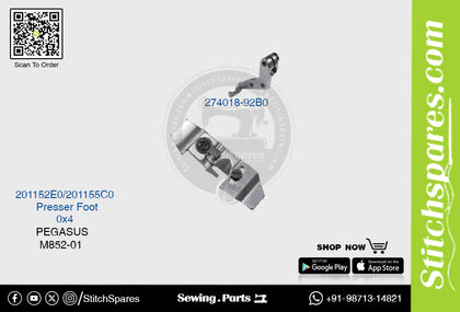 STRONG-H 201152E0, 201155C0, 274018-92B0 Presser Foot PEGASUS M852-01 (0×4) Sewing Machine Spare Part