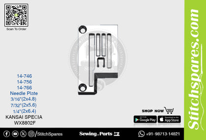 Strong H 14-746 3/16·2?4.8)mm Needle Plate Kansai Special WX8802F Double Needle Lockstitch Sewing Machine Spare Part