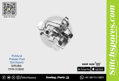 Strong-H P233J-A 324(3×2×4)mm Presser Foot Siruba 767K-516M2 Overlock Sewing Machine Spare Part