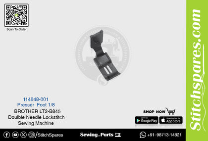 Strong-H 114948-001 1/8 Presser Foot Brother LT2-B845 -1 Double Needle Lockstitch Sewing Machine Spare Part
