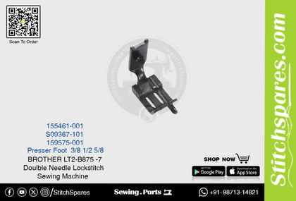 Strong-H S09367-101 1/2 Presser Foot Brother LT2-B875 -7 Double Needle Lockstitch Sewing Machine Spare Part
