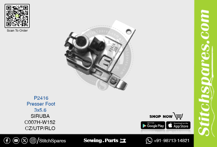 P2416 Nähfuß Siruba C007h-W152 (3×5.6) Nähmaschinen-Ersatzteil