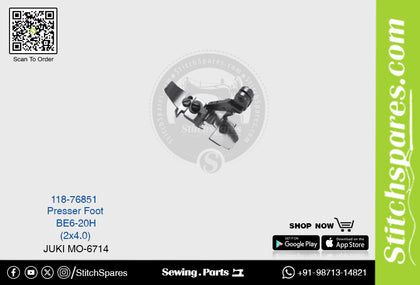 Strong H 118-76851 Presser Foot Kansai Special MO-6714 BE6-20H (2?4.0)mm Double Needle Lockstitch Sewing Machine Spare Part
