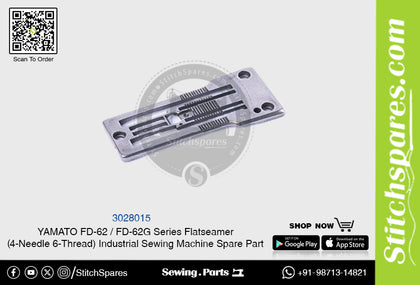 3028015 Needle Plate YAMATO FD-62  FD-62G Series Flatseamer ( 4-Needle 6-Thread ) Industrial Sewing Machine Spare Part