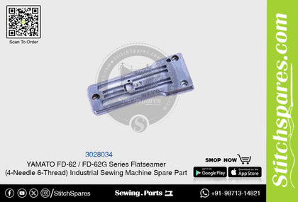 3028034 Needle Plate YAMATO FD-62  FD-62G Series Flatseamer ( 4-Needle 6-Thread ) Industrial Sewing Machine Spare Part