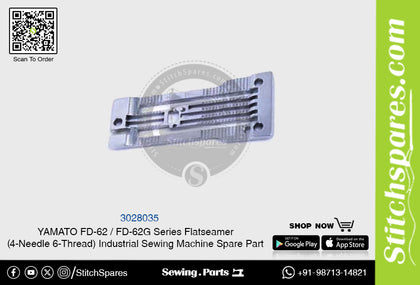 3028035 Needle Plate YAMATO FD-62  FD-62G Series Flatseamer ( 4-Needle 6-Thread ) Industrial Sewing Machine Spare Part