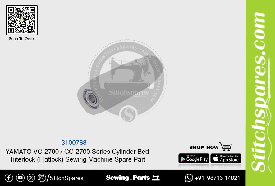3100768 Repuesto para máquina de coser YAMATO CC-2700 Serie VC-2700 con enclavamiento de cama cilíndrica (Flatlock)