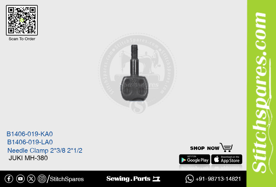 Strong-H B1406-019-La0 Abrazadera de aguja Juki Mh-380 (2x1-2) Repuesto para máquina de coser