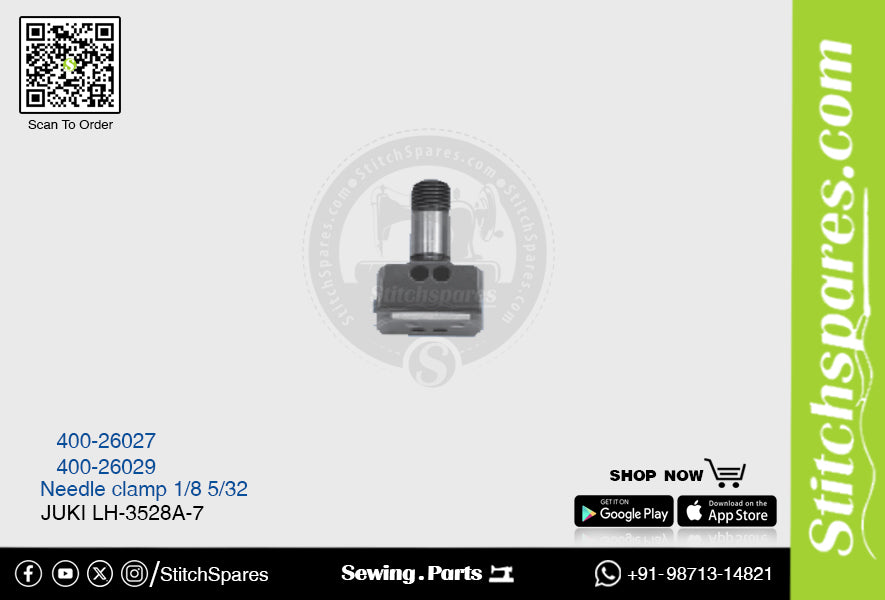 Strong H 400-26027 1/8 Abrazadera de aguja Juki LH-3528A-7 Pieza de repuesto para máquina de coser de pespunte de doble aguja
