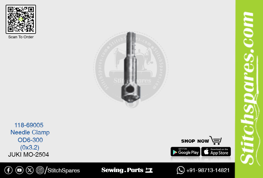 Strong-H 118-69005 Abrazadera de aguja Juki Mo-2504-Od6-300 (0×3.2) Repuesto para máquina de coser