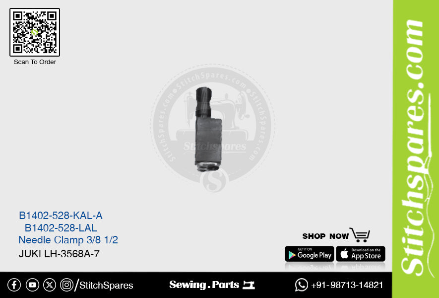 Fuerte H B1402-528-KAL-A 3/8 Abrazadera de aguja Juki LH-3568A-7 Pieza de repuesto para máquina de coser de pespunte de doble aguja