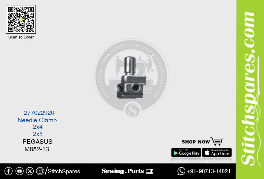 STRONG H 277022920 Abrazadera de aguja PEGASUS M852 13 (2×5) Repuesto para máquina de coser