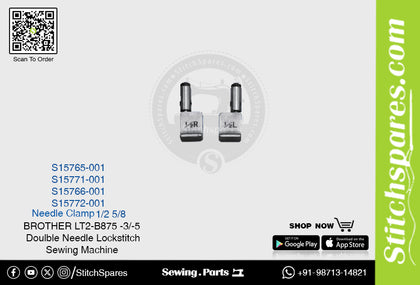 Strong-H S15765-001 1/2 Needle Clamp Brother LT2-B875 -3/-5 Double Needle Lockstitch Sewing Machine Spare Part