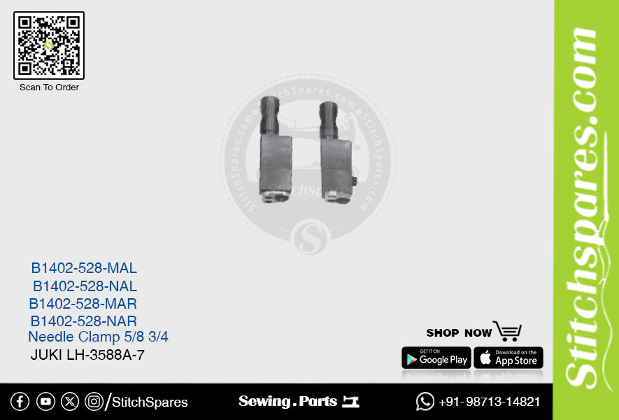 Strong-H B1402-528-Mar Abrazadera de aguja Juki Lh-3588a-7 (5-8) Repuesto para máquina de coser