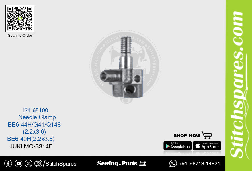 Strong-H 124-65100 Abrazadera de aguja Juki Mo-3314e-Be6-40h (2.2×3.6) Pieza de repuesto para máquina de coser