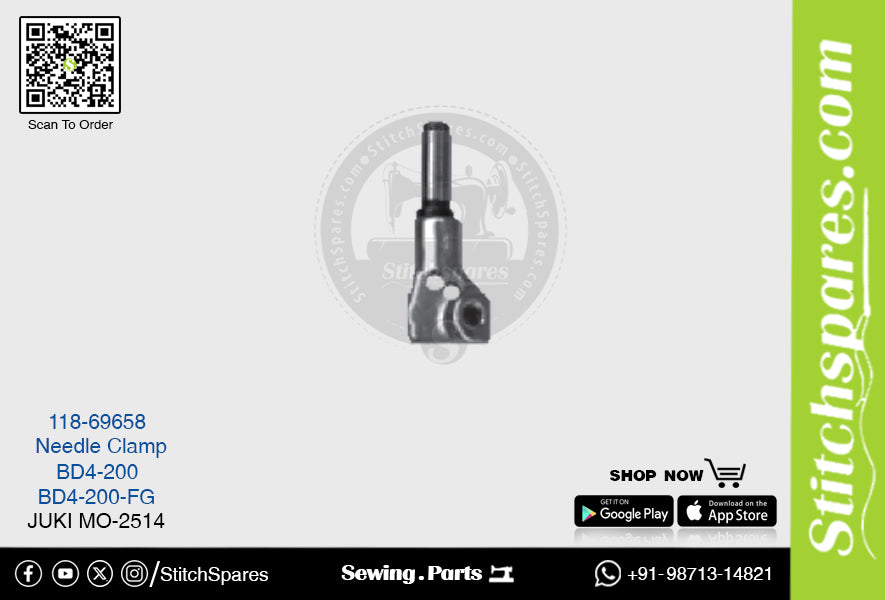 Strong H 118-69658 Abrazadera de aguja Juki MO-2514 BD4-200 BD4-200-FG Pieza de repuesto para máquina de coser de pespunte de doble aguja