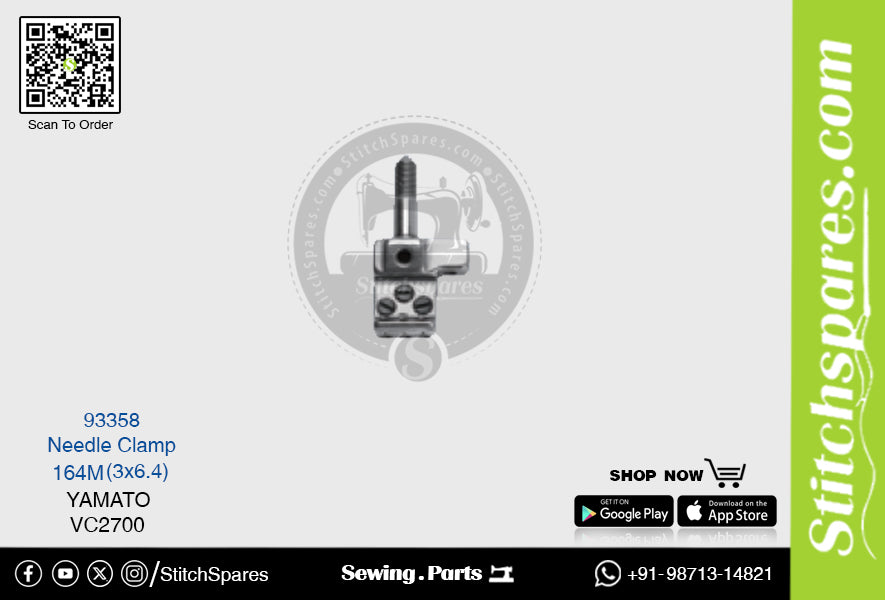 Strong-H 93358 164M(3×6.4)mm Abrazadera de aguja Yamato VG2700 Flatlock (Interlock) Repuesto para máquina de coser