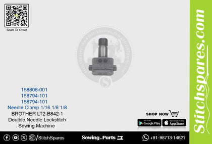 Strong-H 158794-101 1/8 Needle Clamp Brother LT2-B842 -3 Double Needle Lockstitch Sewing Machine Spare Part