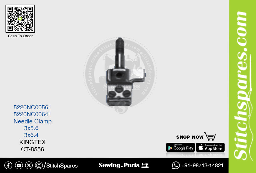 STRONG-H 5220NC00641 Abrazadera de aguja KINGTEX CTD-9311 (3×6.4) Repuesto para máquina de coser