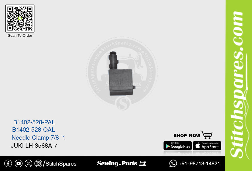 Fuerte H B1402-528-PAL 7/8 Abrazadera de aguja Juki LH-3568A-7 Pieza de repuesto para máquina de coser de pespunte de doble aguja