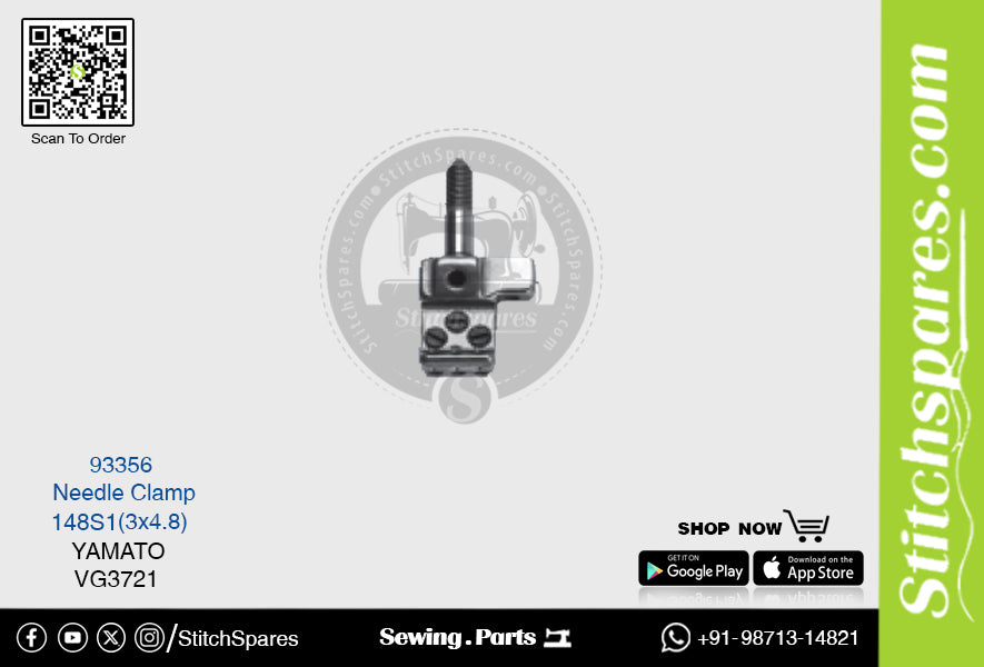 Strong-H 93356 148S1(3×4.8)mm Abrazadera de aguja Yamato VG3721 Flatlock (Interlock) Repuesto para máquina de coser