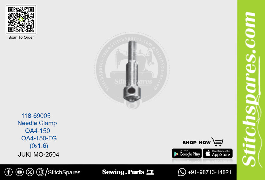 Strong-H 118-69005 Abrazadera de aguja Juki Mo-2504-Oa4-150-Fg (0×1.6) Repuesto para máquina de coser
