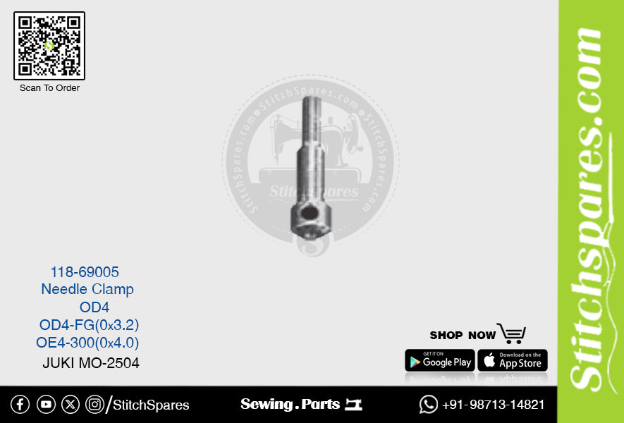 Strong-H 118-69005 Abrazadera de aguja Juki Mo-2504-Oe4-300 (0×4.0) Pieza de repuesto para máquina de coser