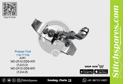 Strong-H 118-77156 Presser Foot Juki MO-2512-DD6-600 (3.2×4.8mm) Industrial Sewing Machine Spare Part