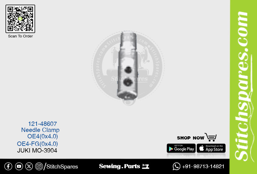 Strong-H 121-48607 Abrazadera de aguja Juki Mo-3904-Oe4 (0×4.0) Repuesto para máquina de coser